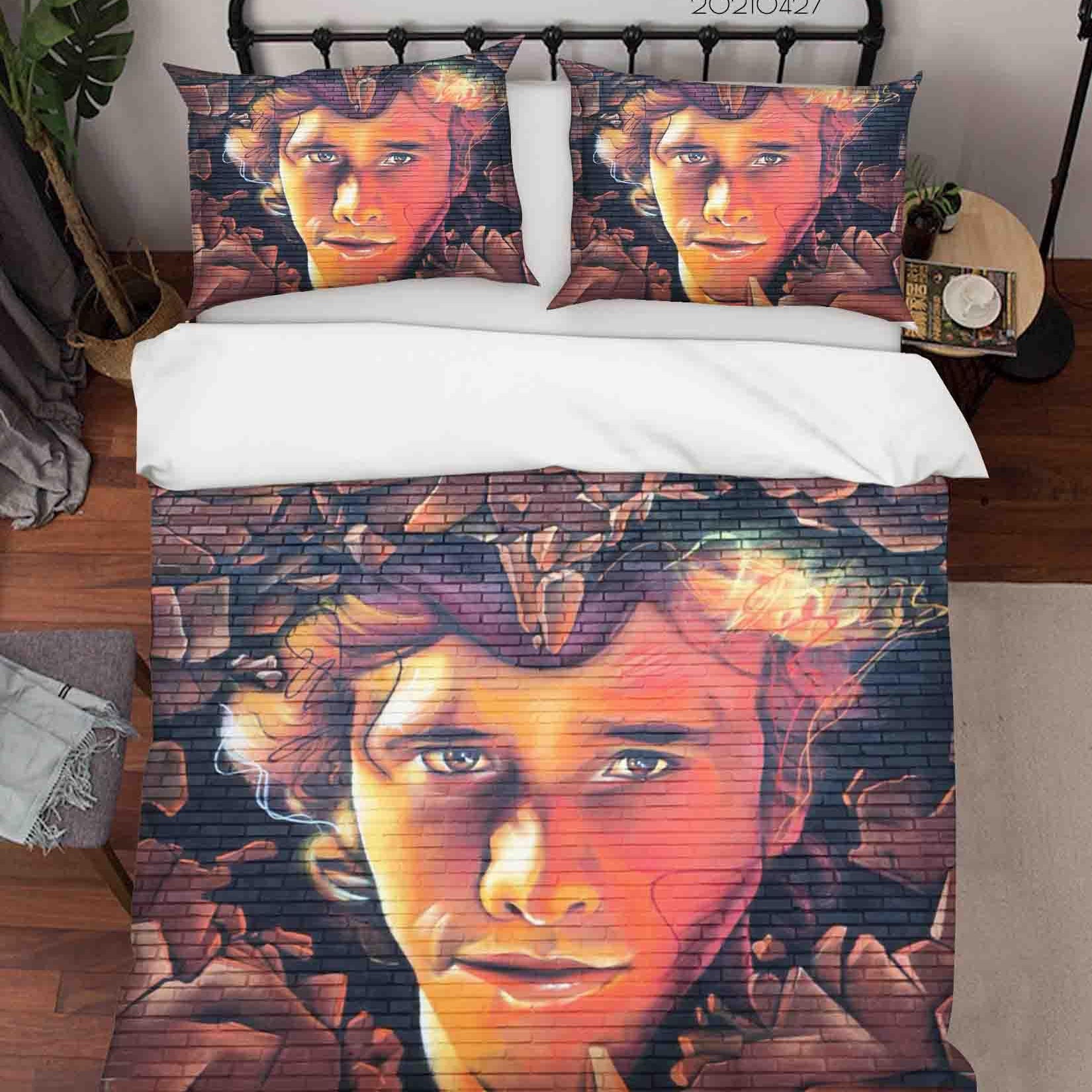 3D Abstract Character Artistic Graffiti Quilt Cover Set Bedding Set Duvet Cover Pillowcases 136- Jess Art Decoration