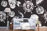 3D Black Skull Wall Mural Wallpaper 52- Jess Art Decoration
