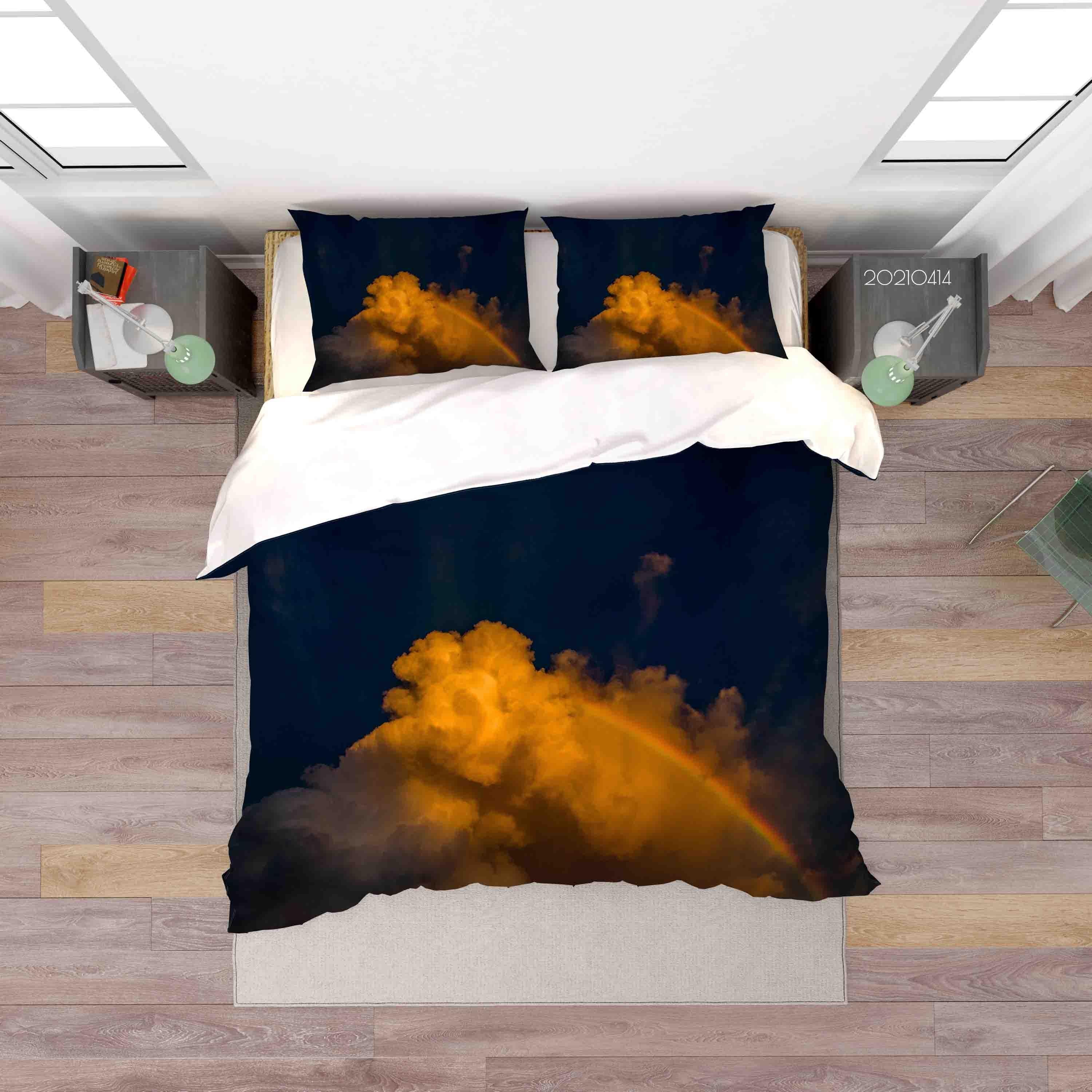 3D Watercolor Sky Cloud Quilt Cover Set Bedding Set Duvet Cover Pillowcases 26- Jess Art Decoration