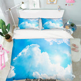 3D Blue Sky White Clouds Quilt Cover Set Bedding Set Pillowcases  17- Jess Art Decoration