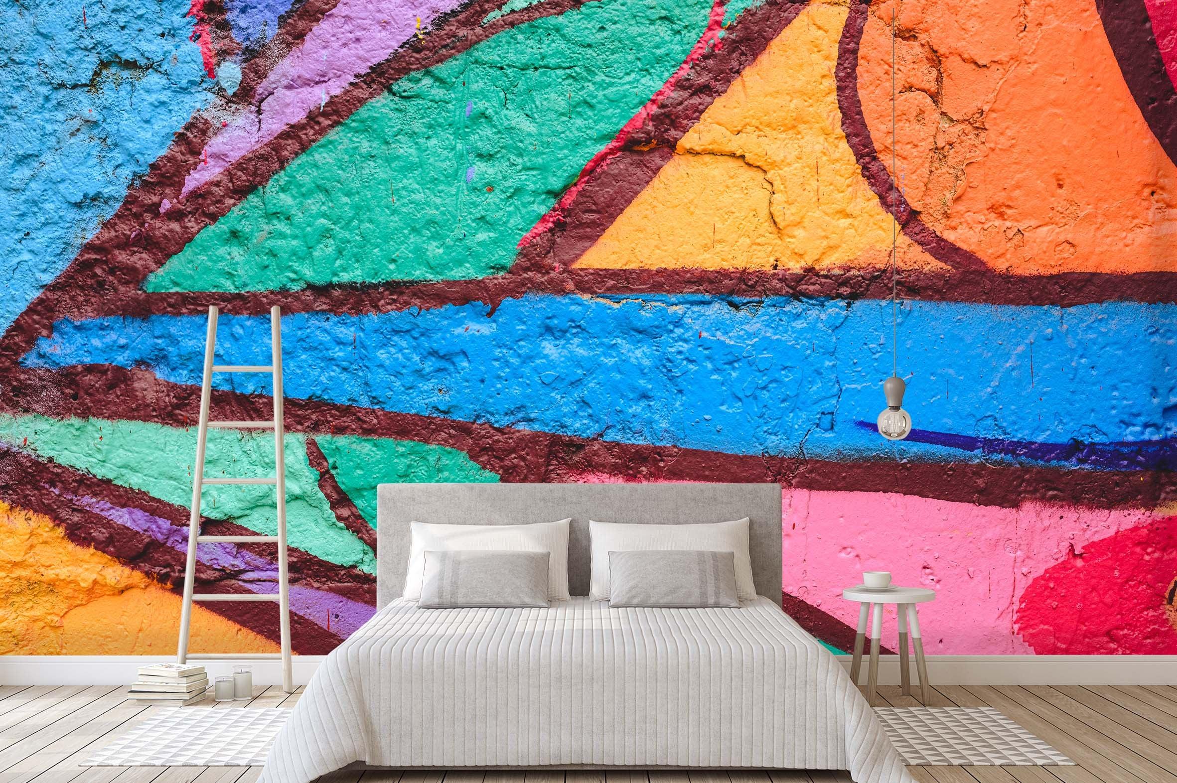 3D Abstract Colorful Geometry Crack Wall Mural Wallpaper 32- Jess Art Decoration