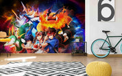 3D Cartoon Dargon Boy Girl Wall Mural Wallpaper WJ 5245- Jess Art Decoration
