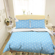 3D Abstract Blue Geometric Dot Quilt Cover Set Bedding Set Duvet Cover Pillowcases 111 LQH- Jess Art Decoration