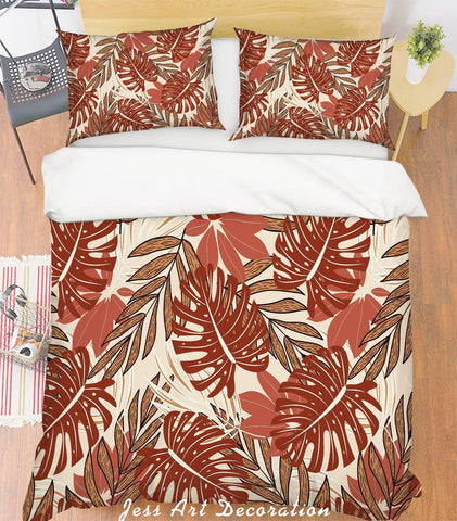 3D Red Leaves Quilt Cover Set Bedding Set Pillowcases 156- Jess Art Decoration