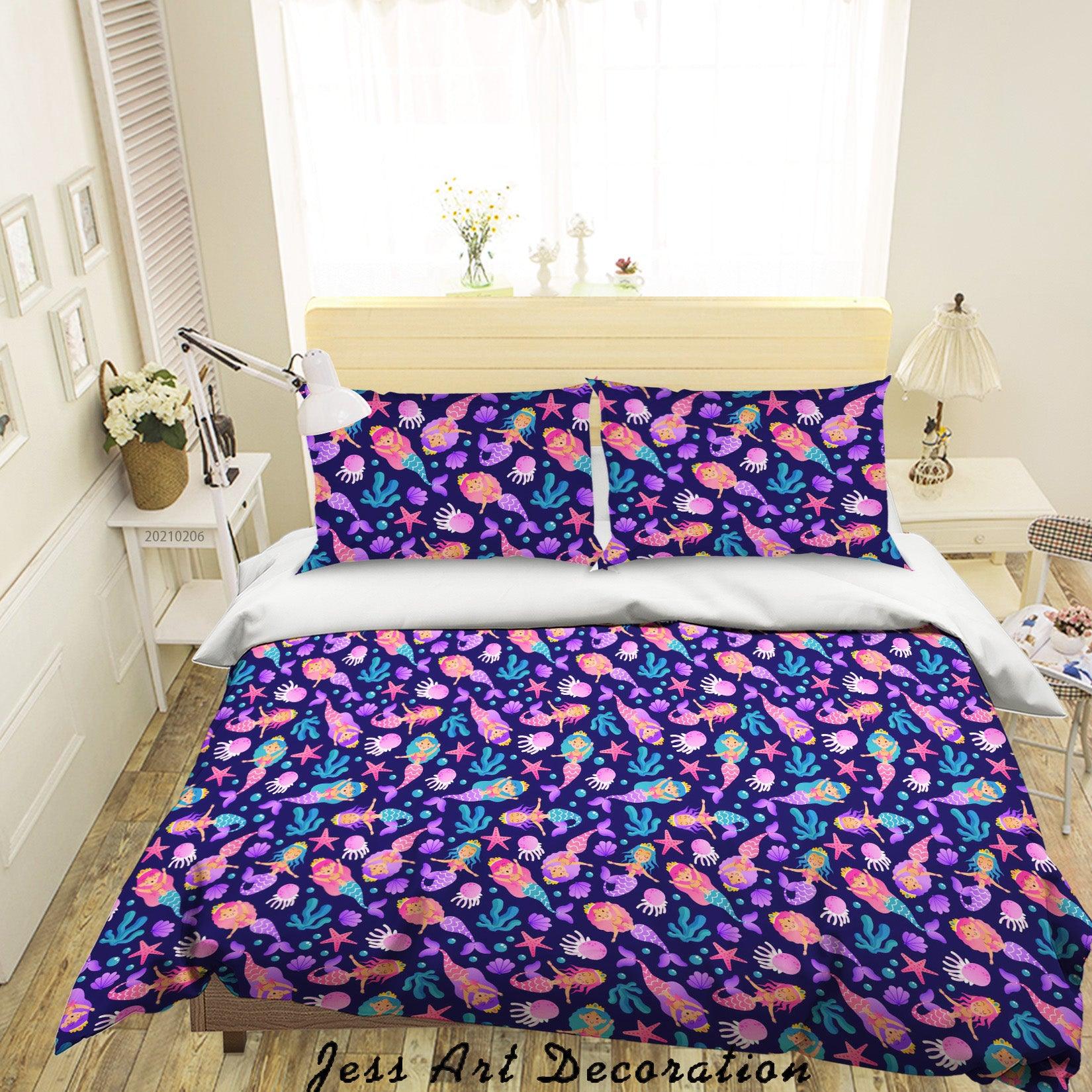 3D Hand Drawn Colored Marine Creature Quilt Cover Set Bedding Set Duvet Cover Pillowcases 180- Jess Art Decoration