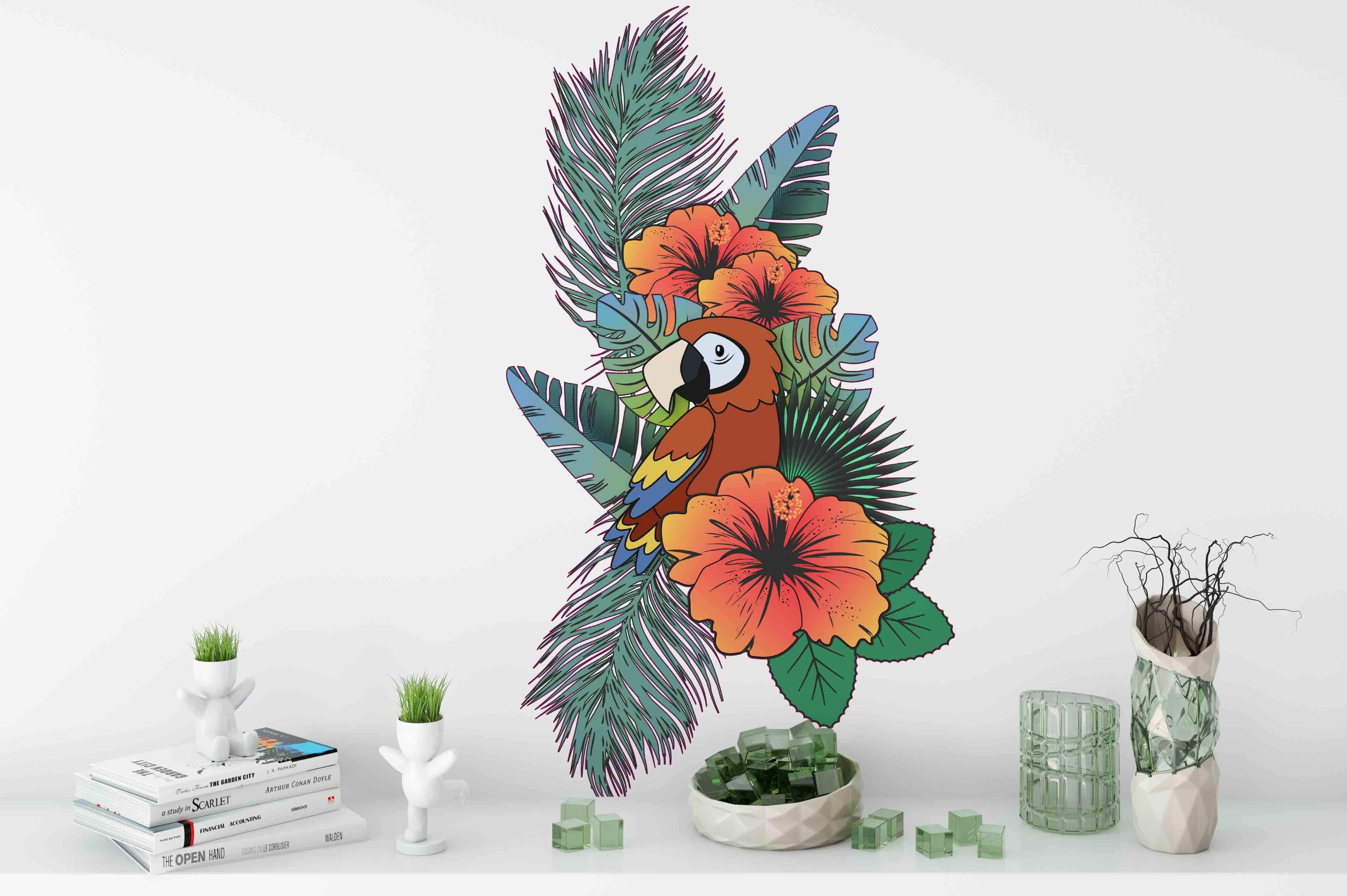 3D Floral Leaves Parrot Wall Mural Wallpaper 54- Jess Art Decoration