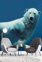 3D Polar Bear polar bear animal mural wall mural wallpaper for nursery