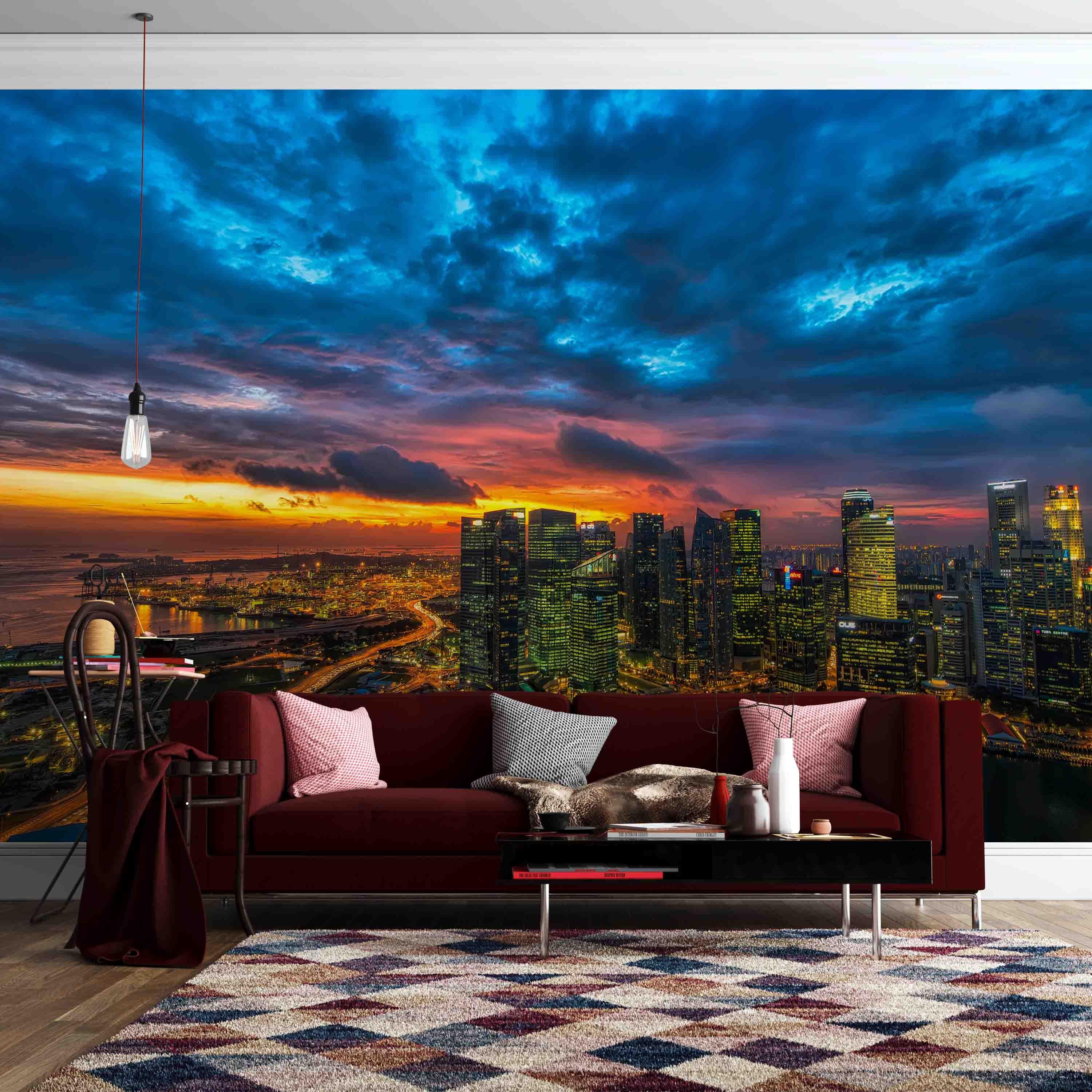 3D City Dawn Landscape Wall Mural Wallpaper sww 151- Jess Art Decoration