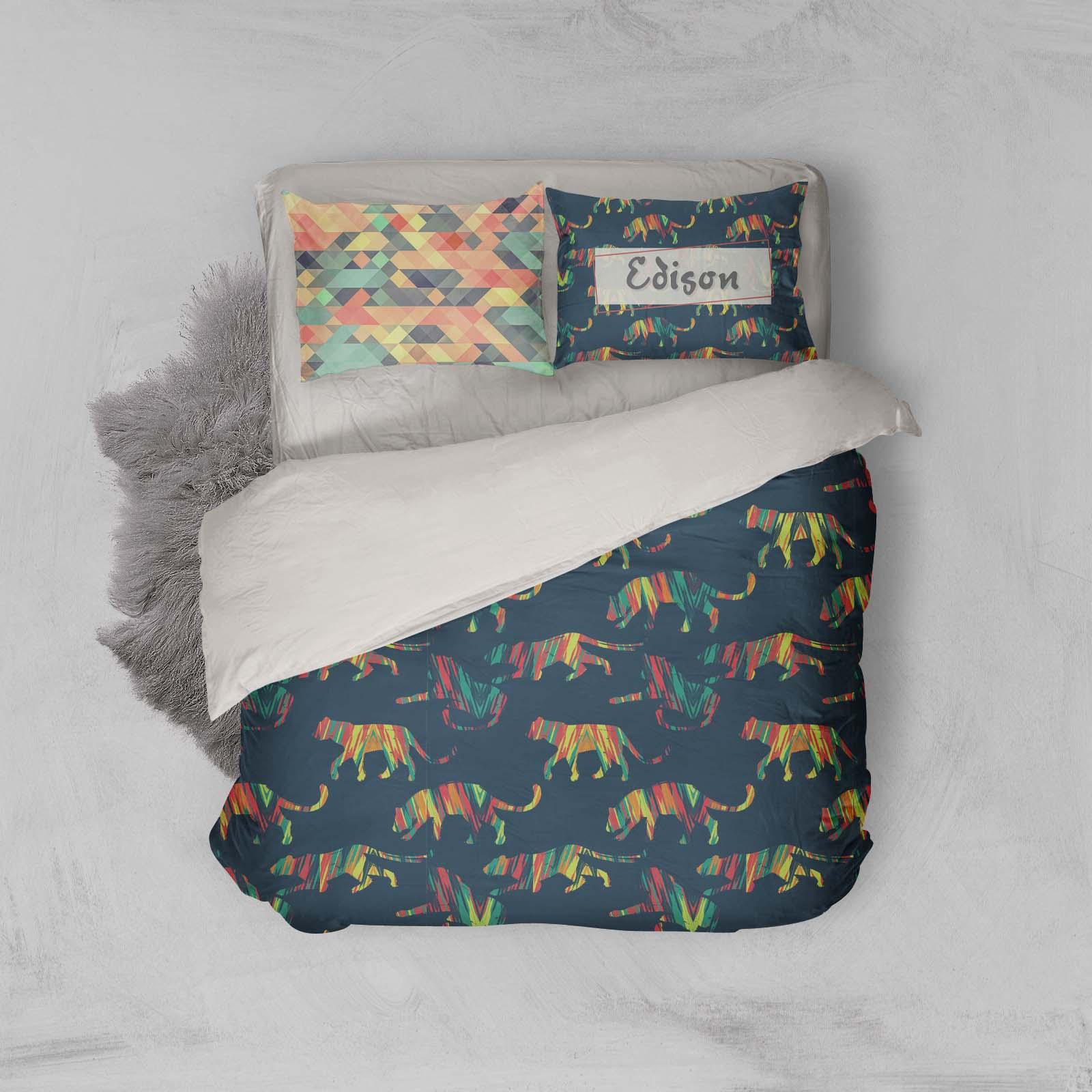 3D Leopard Dark Grey Quilt Cover Set Bedding Set Pillowcases 06- Jess Art Decoration