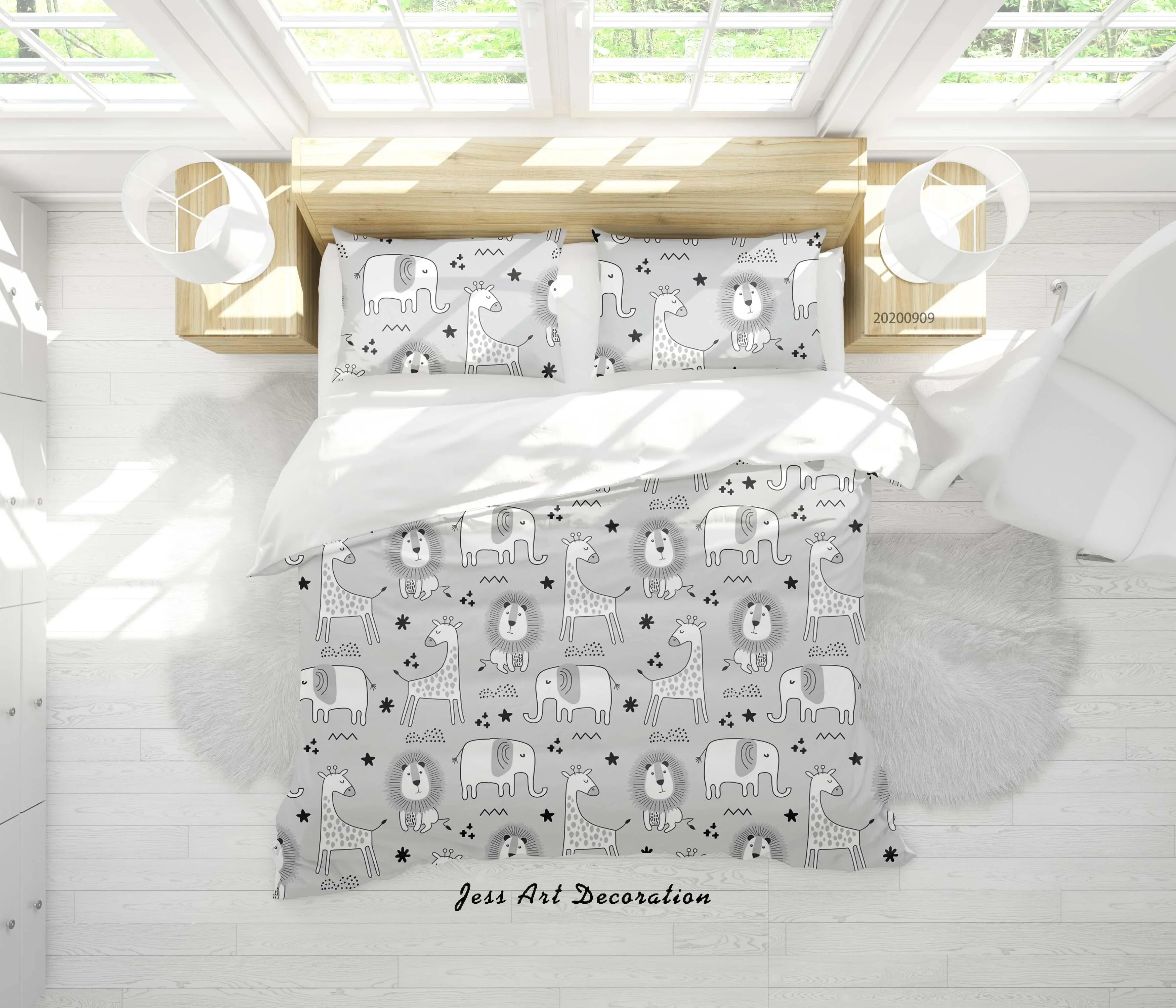 3D Cartoon Animal Pattern Quilt Cover Set Bedding Set Duvet Cover Pillowcases WJ 6075- Jess Art Decoration