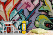 Abstract Graffiti Colorful Pattern Wallpaper urban graffiti wall mural for teen room, studio or feature wall