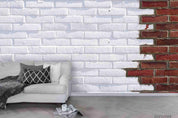 3D White Red Brick Wall Mural Wallpaper SWW4347- Jess Art Decoration