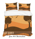 3D Cartoon Brown Plant Quilt Cover Set Bedding Set Pillowcases 5- Jess Art Decoration