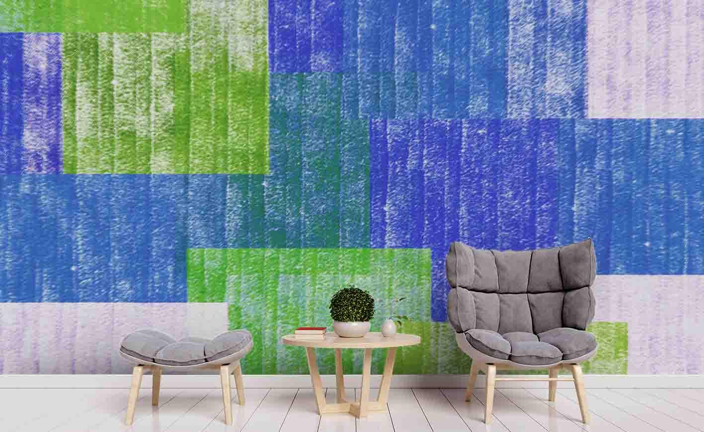 3D Blue Green Carpet Wall Mural Wallpaper SF159- Jess Art Decoration