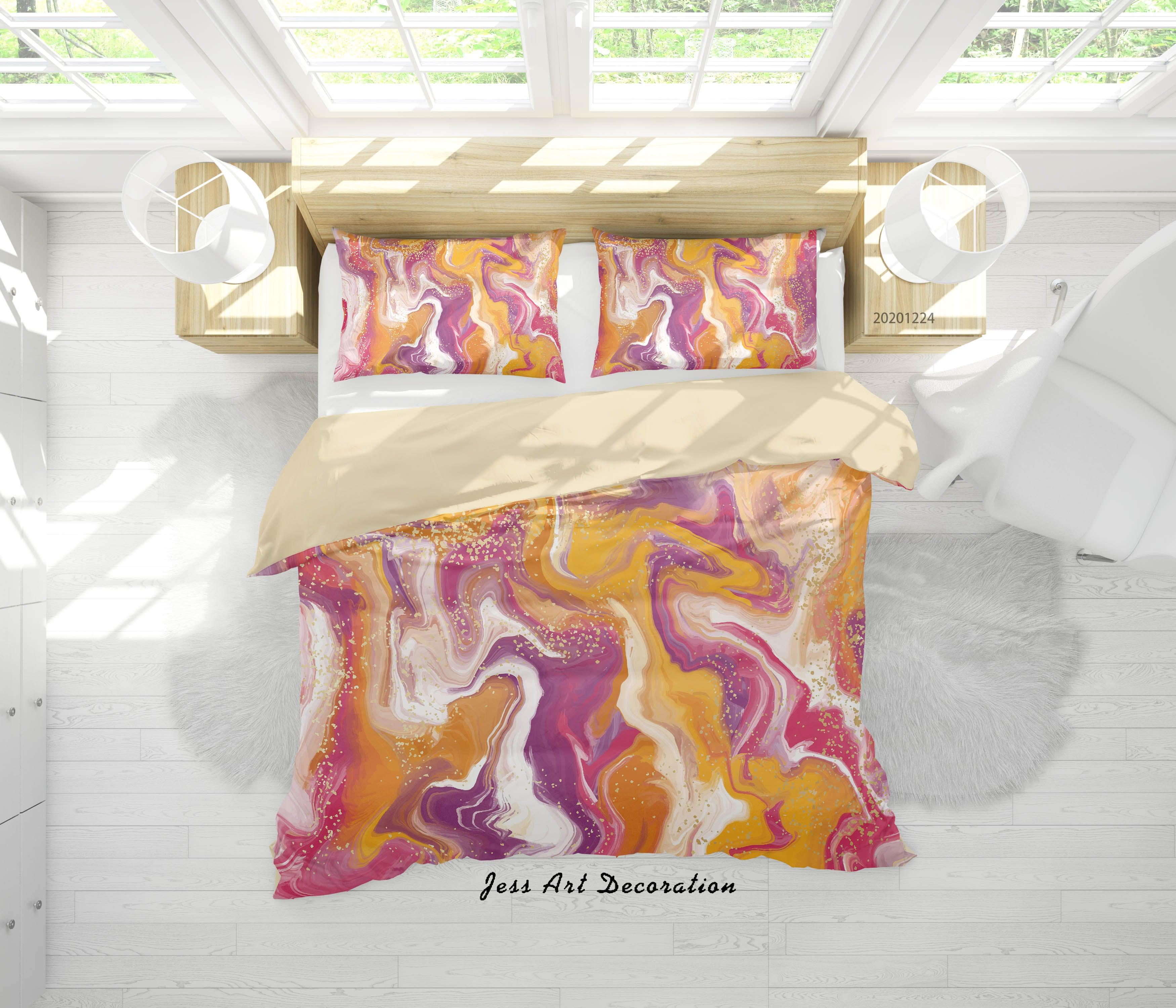 3D Watercolor Color Marble Quilt Cover Set Bedding Set Duvet Cover Pillowcases 68 LQH- Jess Art Decoration