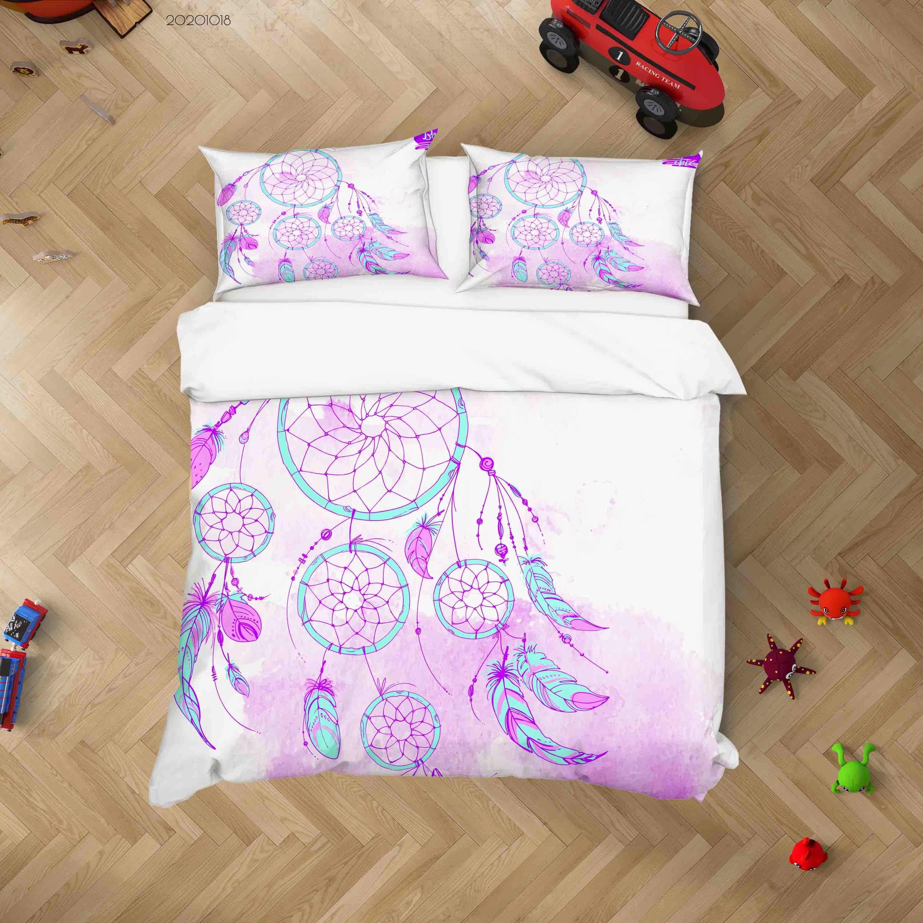 3D Watercolor Dream Catcher Quilt Cover Set Bedding Set Duvet Cover Pillowcases WJ 9742- Jess Art Decoration