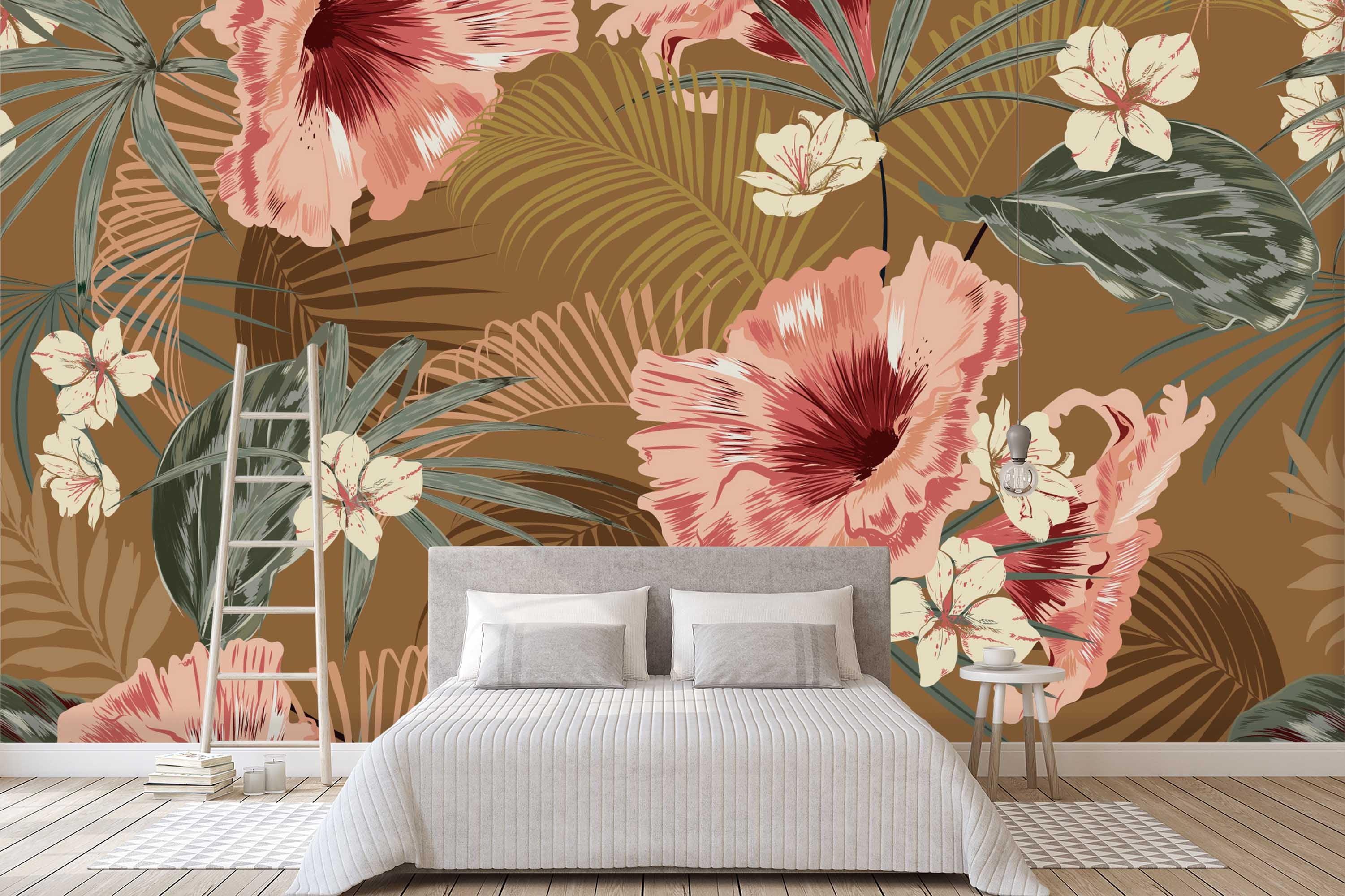 3D pink flowers background wall mural wallpaper 26- Jess Art Decoration