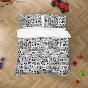 3D Abstract Illustration Doodle Quilt Cover Set Bedding Set Duvet Cover Pillowcases 82- Jess Art Decoration