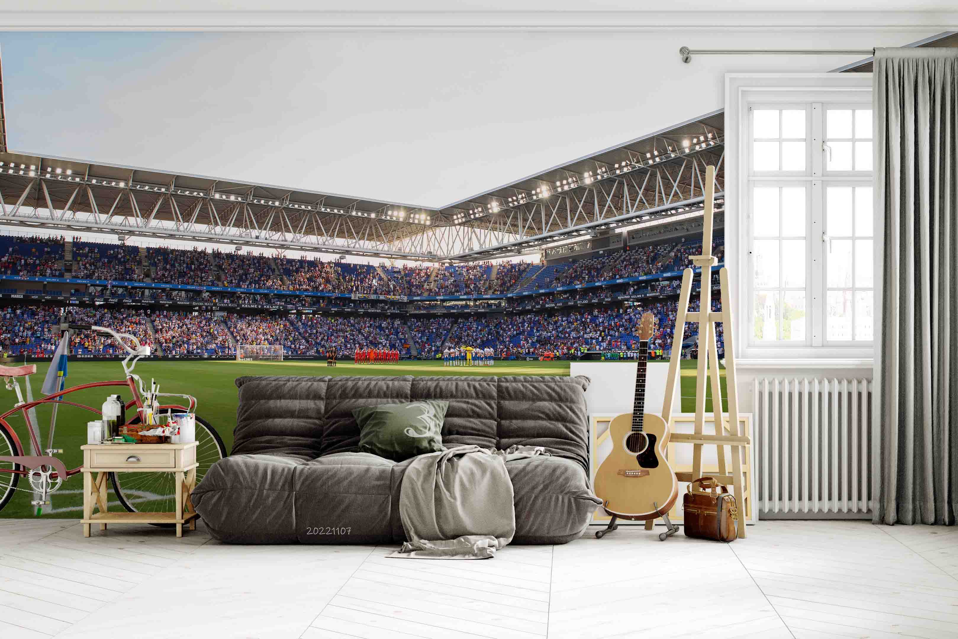 3D Spain RCDE Stadium Wall Mural Wallpaper GD 63- Jess Art Decoration