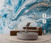 3D Abstract Blue Gold Marble Texture Wall Mural Wallpaper GD 2762- Jess Art Decoration