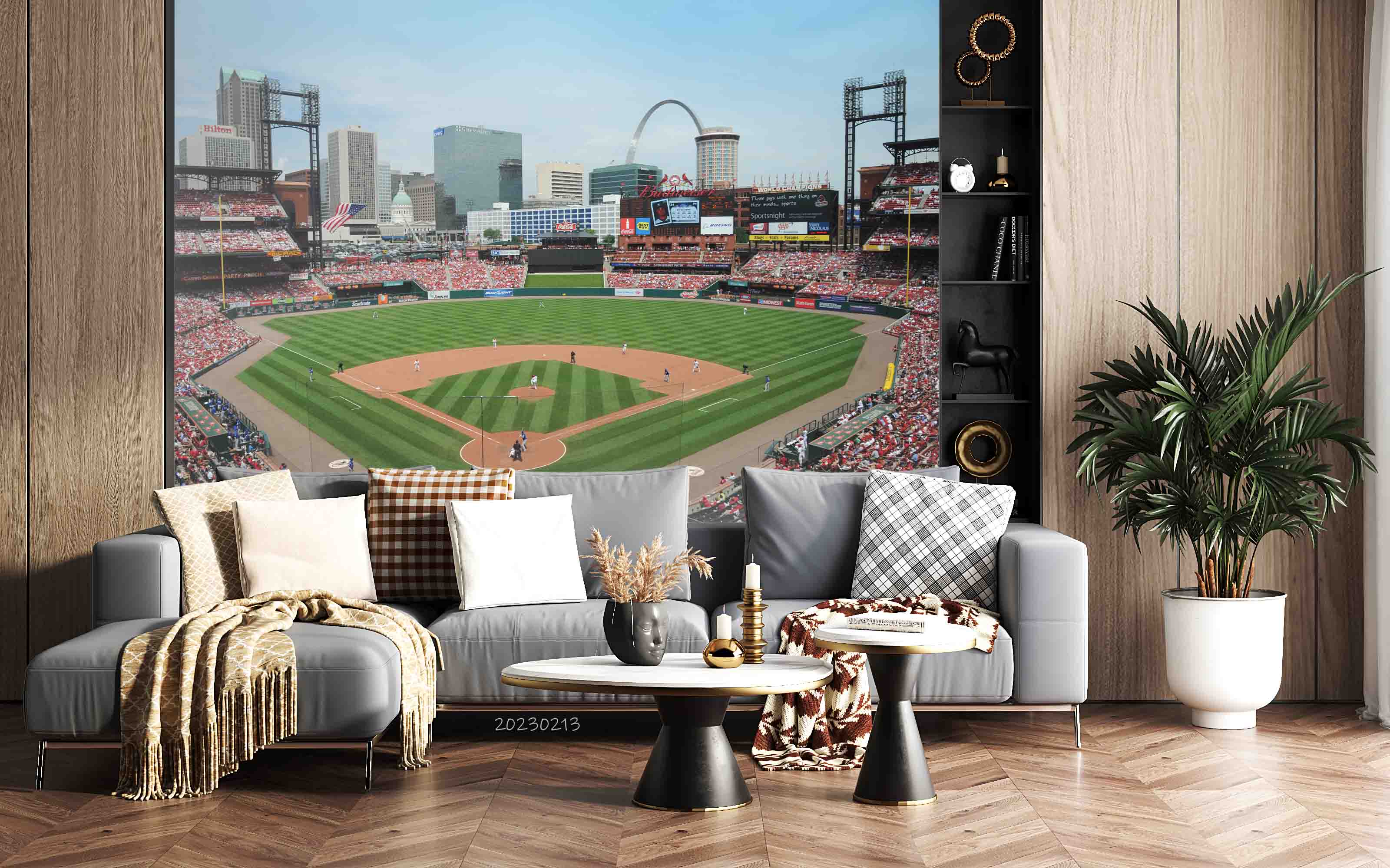 3D Busch Stadium St.Louis Wall Mural Wallpaper GD 1564- Jess Art Decoration
