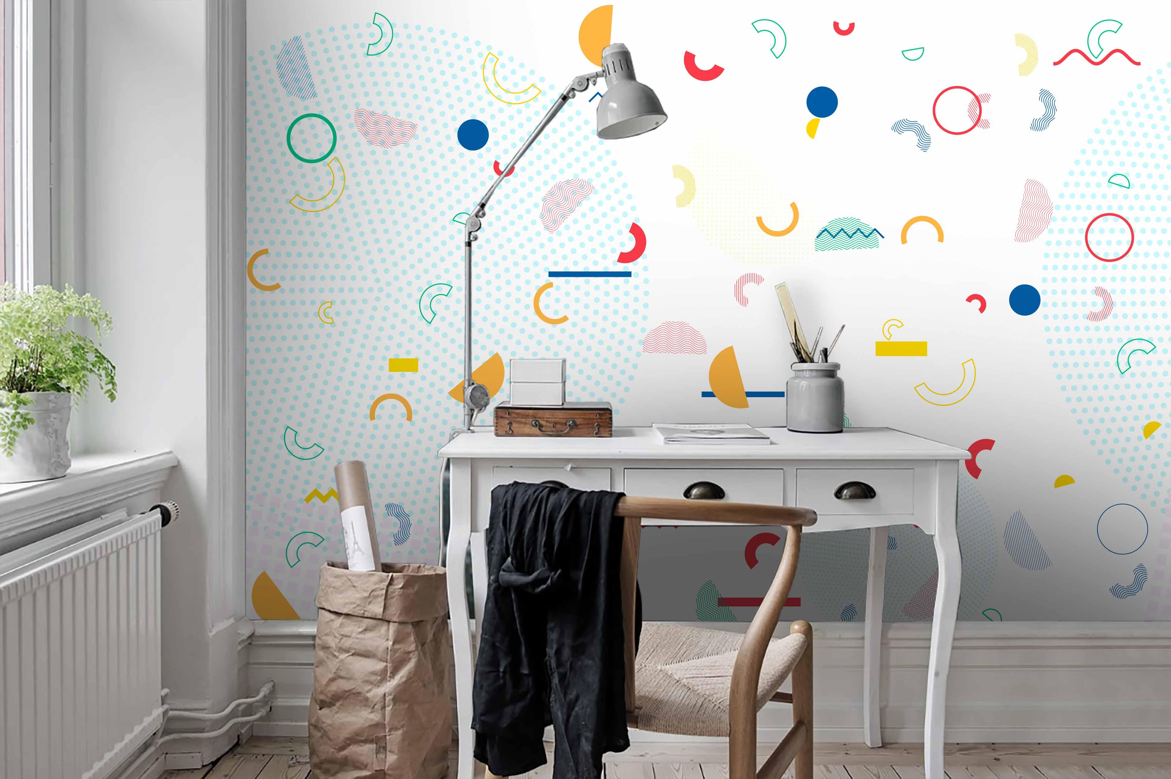 3D Symbolic Color Geometry Wall Mural Wallpaper 122- Jess Art Decoration