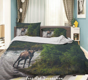 3D Nature Animal Deer Quilt Cover Set Bedding Set Duvet Cover Pillowcases WJ 3371- Jess Art Decoration