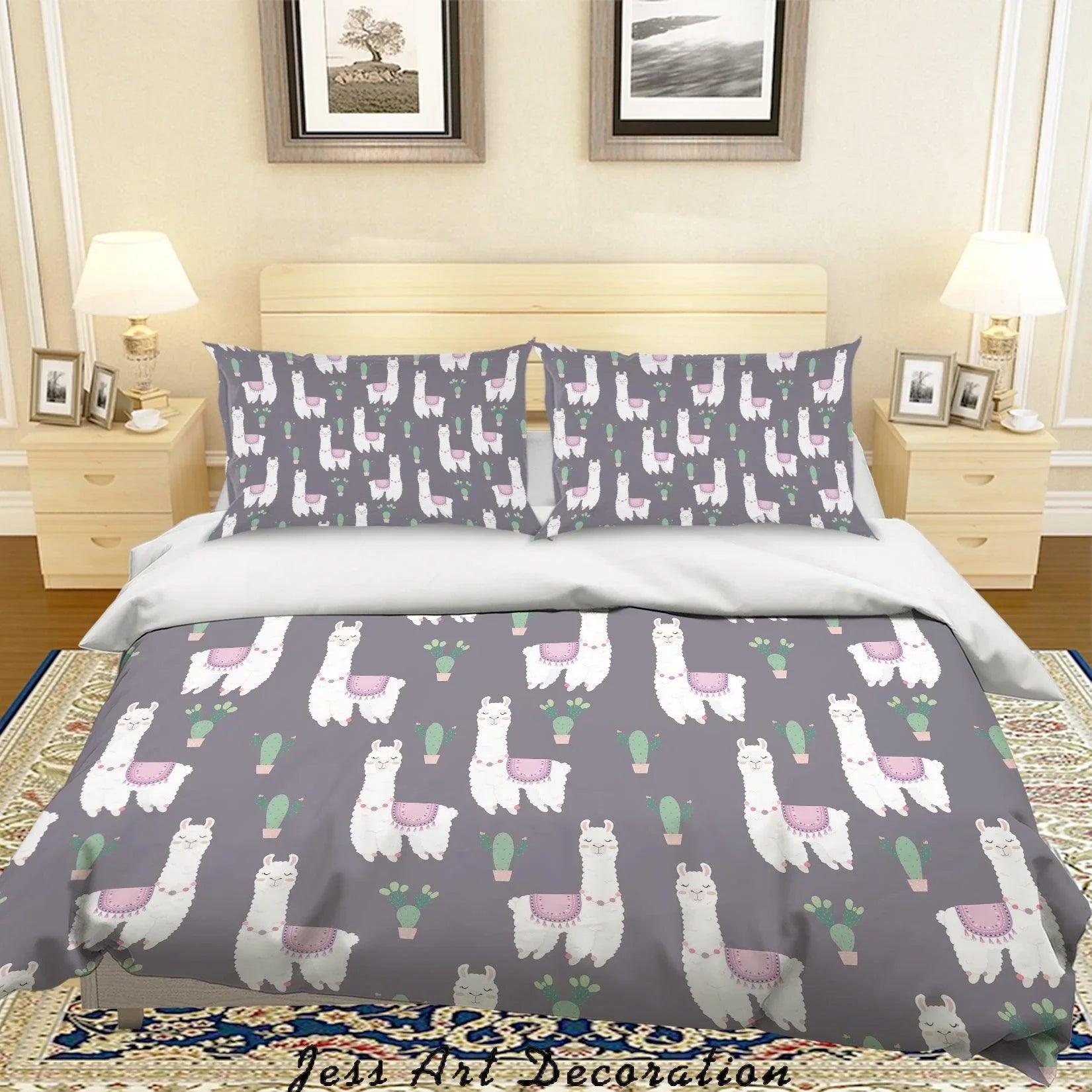3D Alpaca Pattern Quilt Cover Set Bedding Set Pillowcases 110- Jess Art Decoration