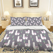 3D Alpaca Pattern Quilt Cover Set Bedding Set Pillowcases 110- Jess Art Decoration
