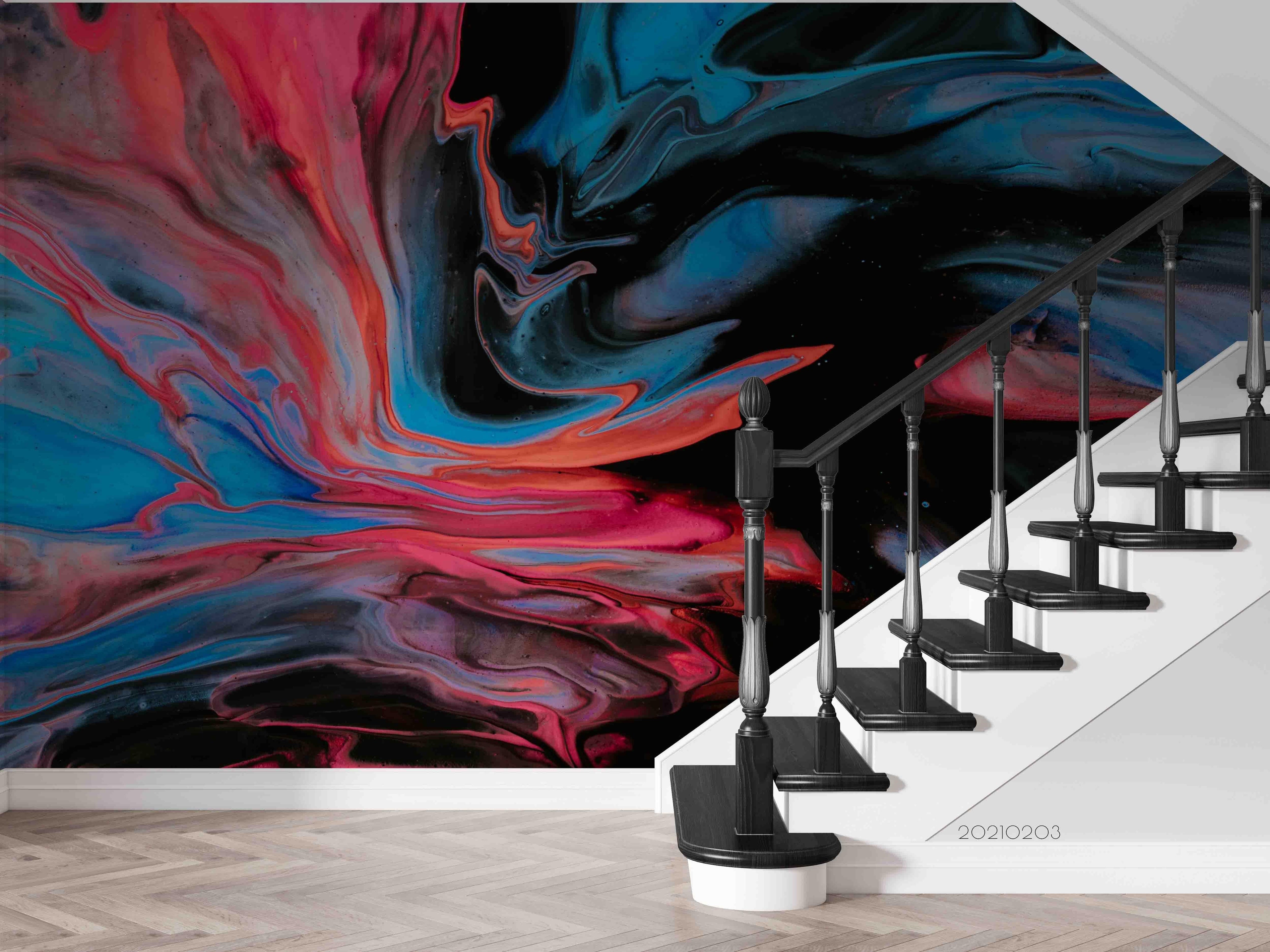 3D Abstract Red Blue Marble Texture Wall Mural Wallpaper LQH 1- Jess Art Decoration