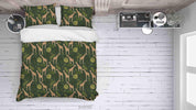 3D Tropical Green Leaf Giraffe Quilt Cover Set Bedding Set Duvet Cover Pillowcases 63- Jess Art Decoration