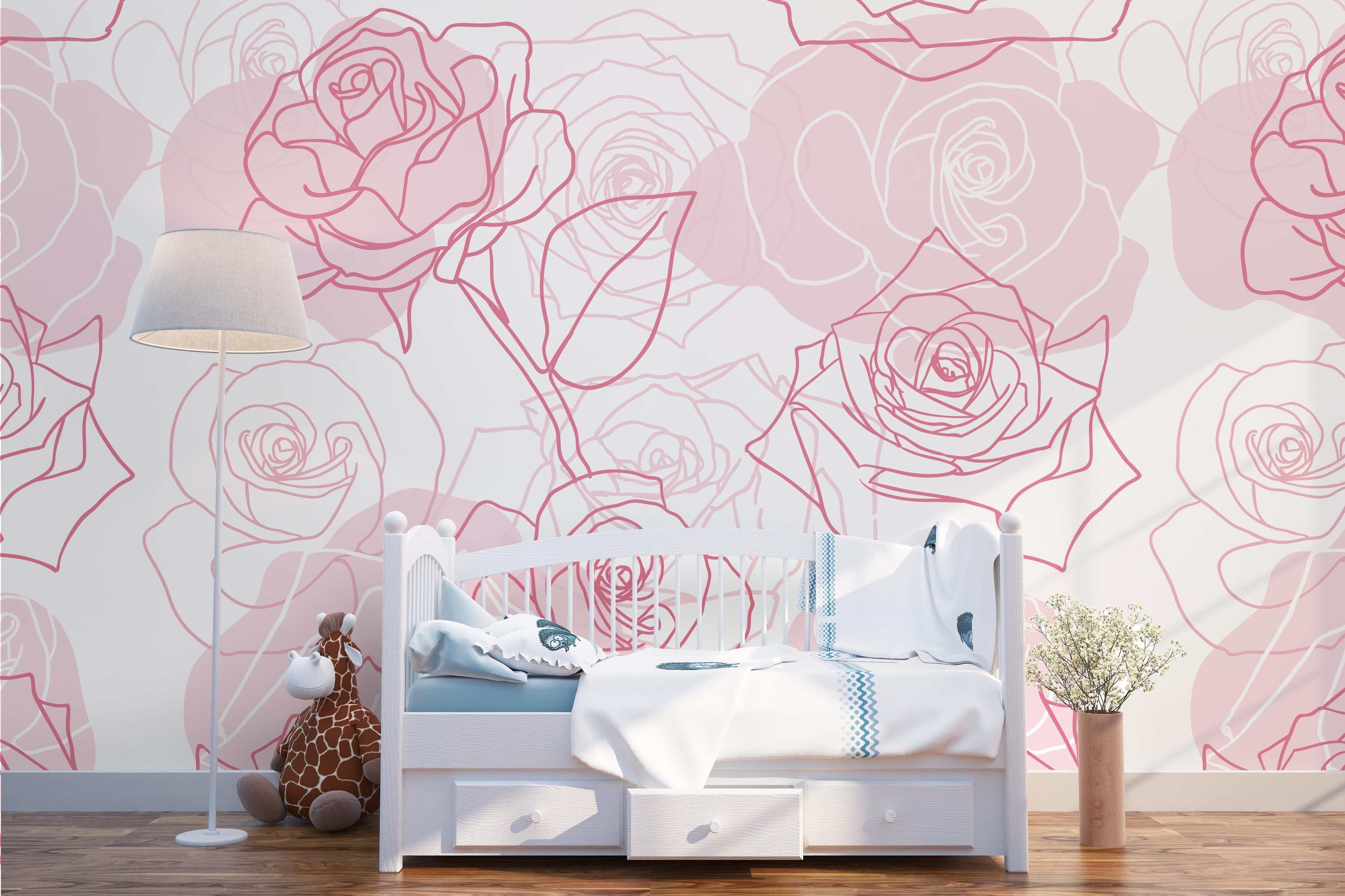 3D Pink Flowers Wall Mural Wallpaper 12- Jess Art Decoration