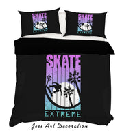 3D Black Skateboard Quilt Cover Set Bedding Set Pillowcases 07- Jess Art Decoration