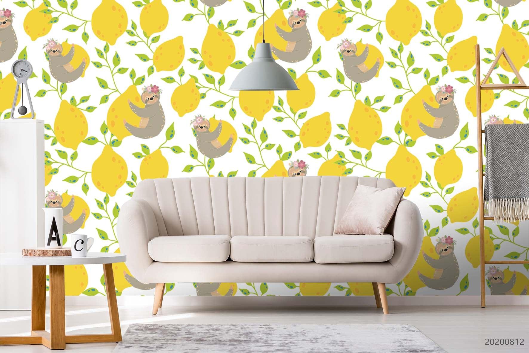 3D Hand Sketching Fresh Lemon Animal Wall Mural Wallpaper LXL 1098- Jess Art Decoration