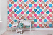 3D Color Geometric Dot Pattern Wall Mural Wallpaper LQH 38- Jess Art Decoration