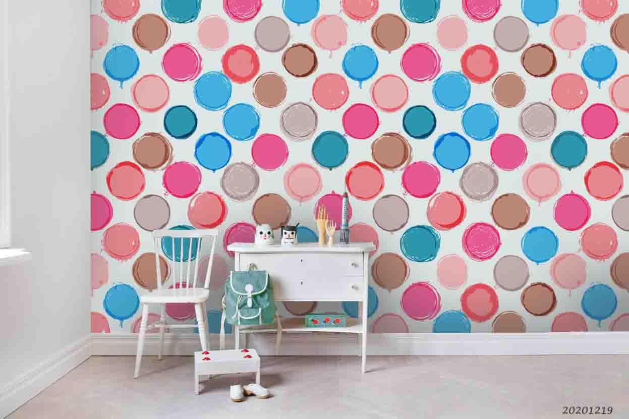 3D Color Geometric Dot Pattern Wall Mural Wallpaper LQH 38- Jess Art Decoration