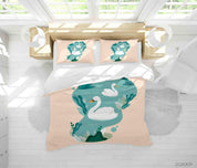 3D Pond Animal White Goose Quilt Cover Set Bedding Set Duvet Cover Pillowcases 3 LQH- Jess Art Decoration