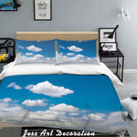 3D Blue Sky White Clouds Quilt Cover Set Bedding Set Pillowcases  9- Jess Art Decoration