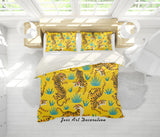 3D Tigers Yellow Background Quilt Cover Set Bedding Set Pillowcases 11- Jess Art Decoration
