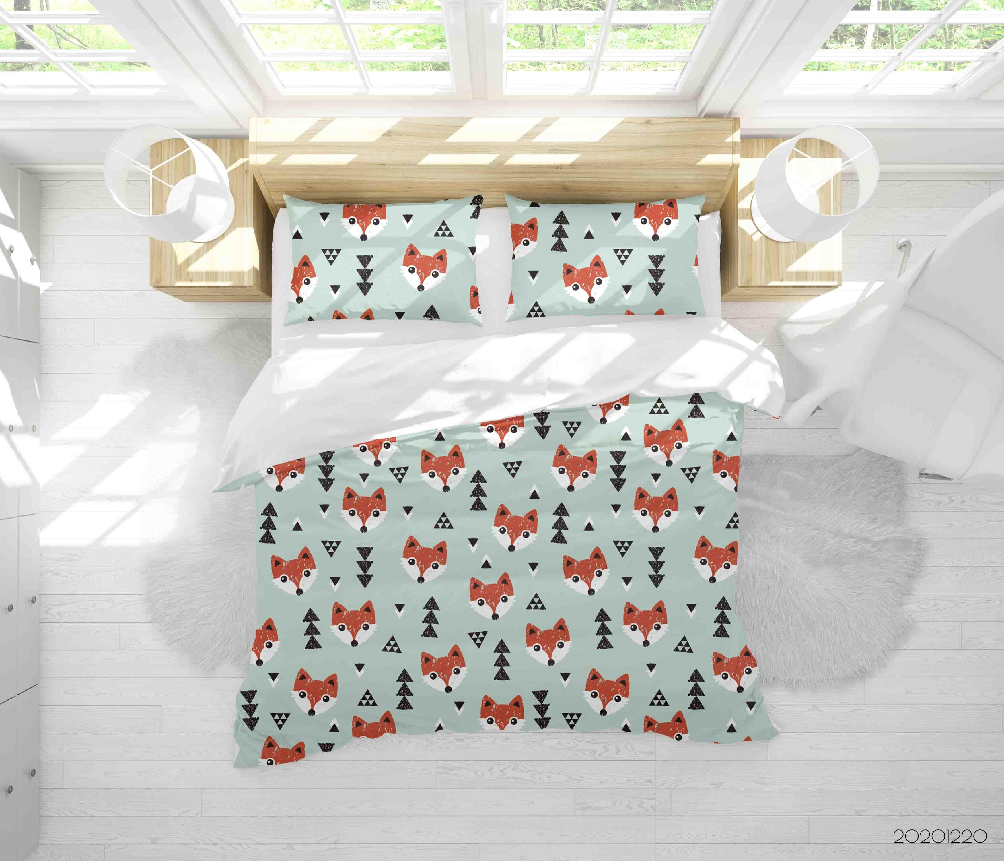 3D Hand Drawn Animal Fox Forest Quilt Cover Set Bedding Set Duvet Cover Pillowcases 41- Jess Art Decoration