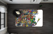 3D Abstract Color Graffiti Non-Slip Rug Mat A689 LQH- Jess Art Decoration