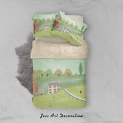 3D Tree House Grass Painting Quilt Cover Set Bedding Set Duvet Cover Pillowcases A392 LQH- Jess Art Decoration