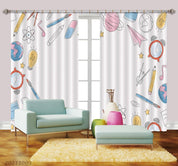 3D Cartoon School Supplies Curtains and Drapes LQH 96- Jess Art Decoration