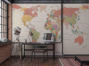 3D World Map Wall Mural Wallpaper  sww 159- Jess Art Decoration