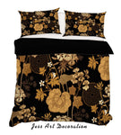 3D Golden Flowers Leaves Quilt Cover Set Bedding Set Pillowcases 199- Jess Art Decoration