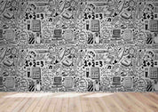 3D Abstract School Supplies Doodle Wall Mural Wallpaper LQH 64- Jess Art Decoration