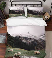 3D Mountain Sculpture Grassland Quilt Cover Set Bedding Set Duvet Cover Pillowcases WJ 1899- Jess Art Decoration