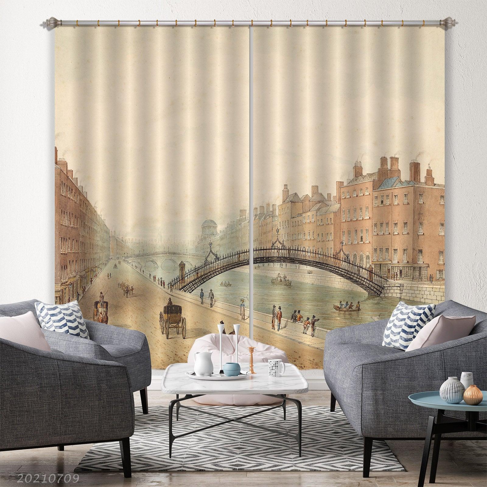 3D Landscape Oil Painting Curtains and Drapes LQH 79- Jess Art Decoration