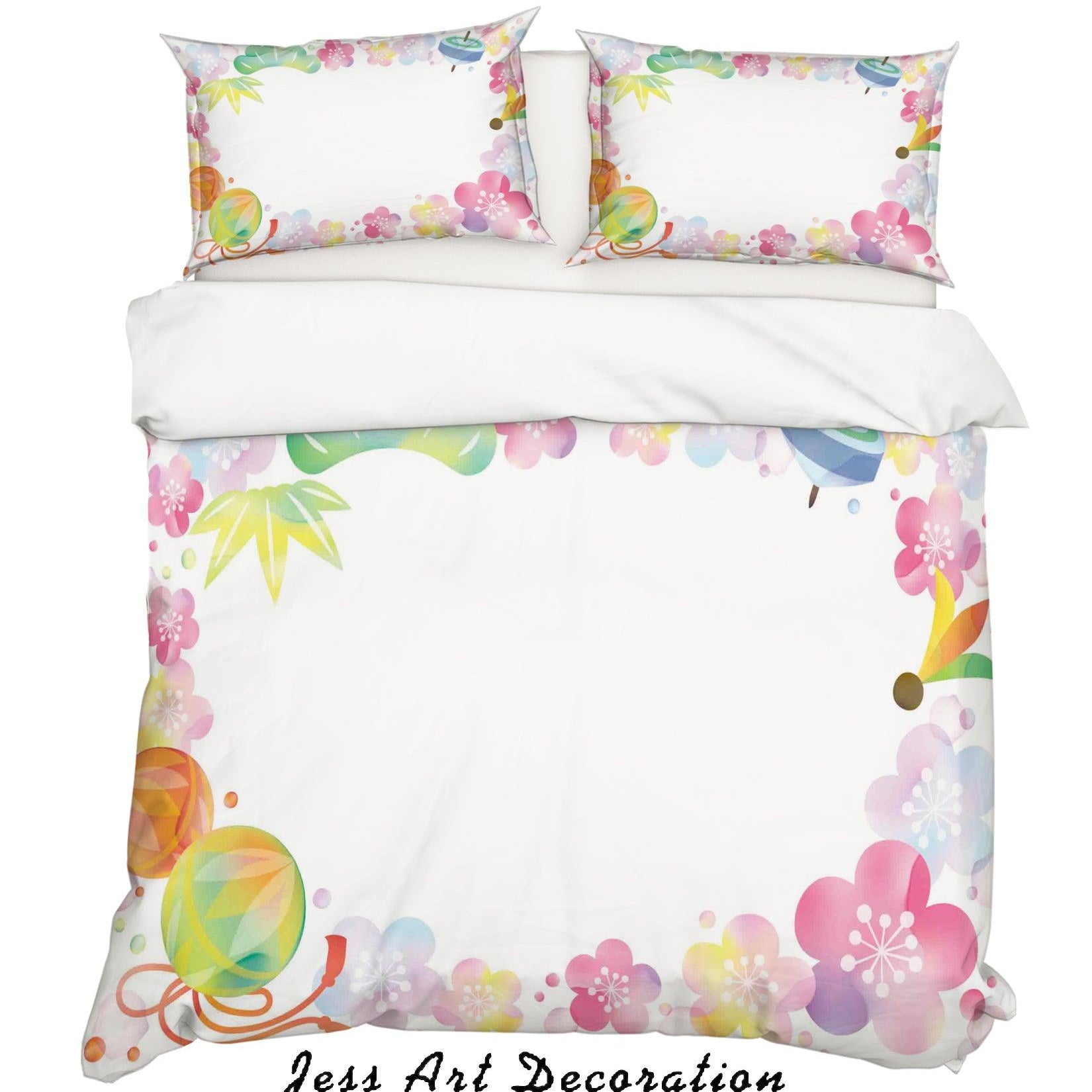 3D Watercolor Colorful Floral Quilt Cover Set Bedding Set Pillowcases 40- Jess Art Decoration