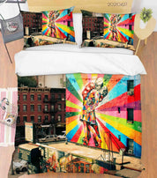 3D Abstract Color Art Works Graffiti Quilt Cover Set Bedding Set Duvet Cover Pillowcases 118- Jess Art Decoration